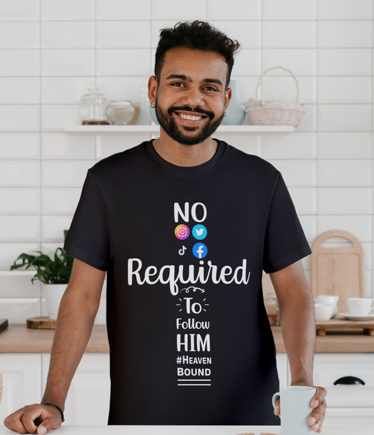 No Social Media Required to Follow Him-Unisex Short Sleeve Tee